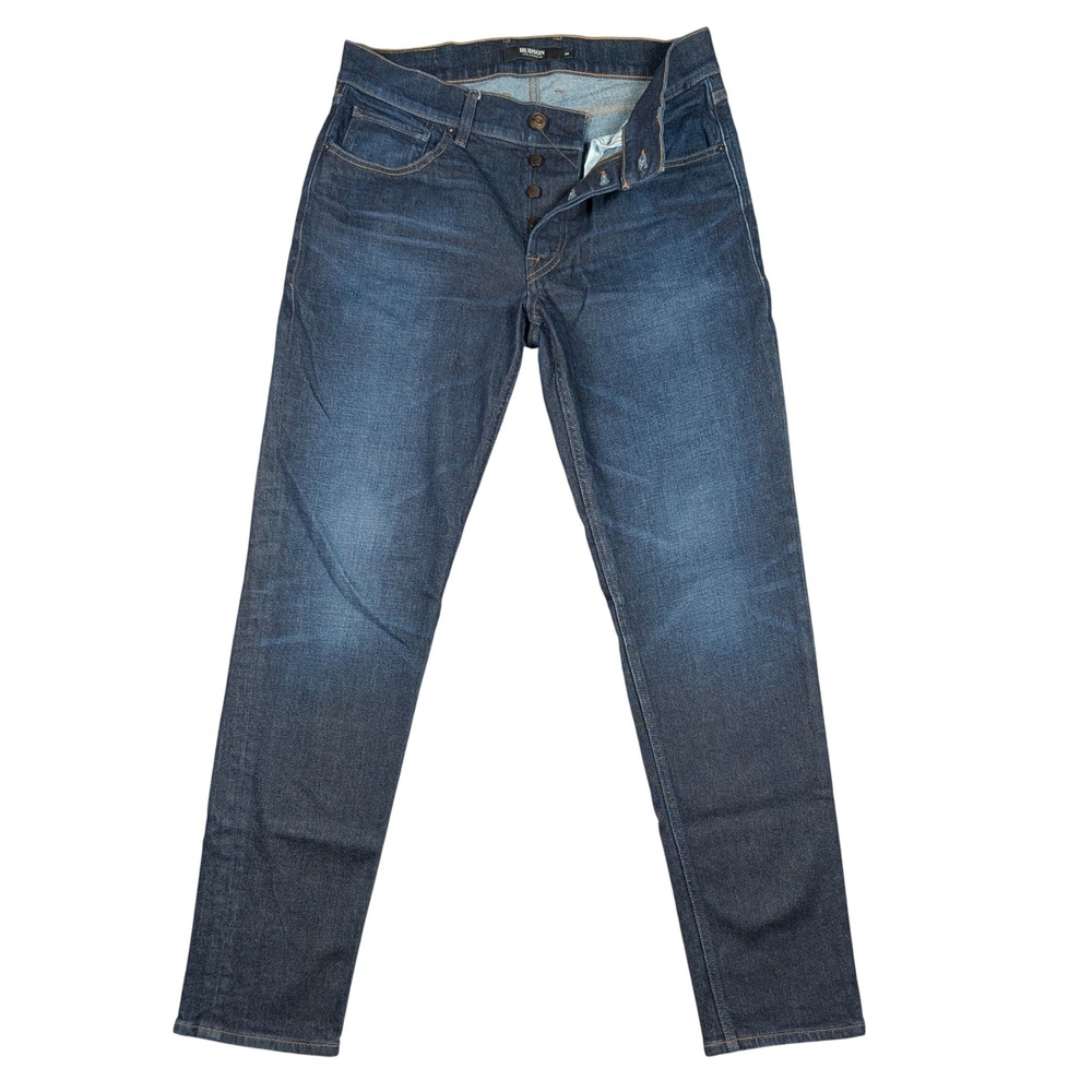 Hudson Sartor Relaxed Skinny Jeans Mens 32x31 Dark Blue Button Fly M795DOH VERK